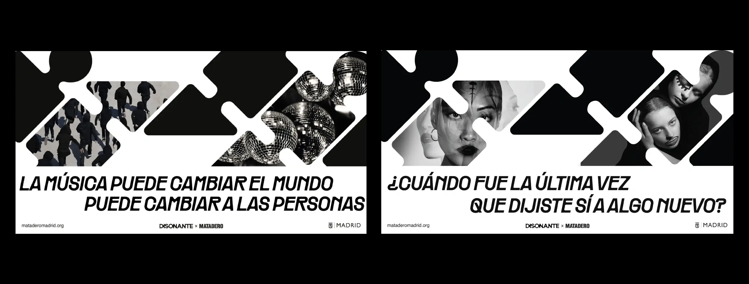 Piezas gráficas horizontales de Disonante